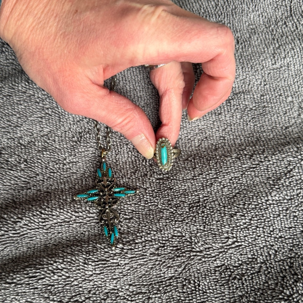 Turquoise Silver Jewelry Set